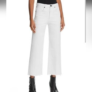 Rag & Bone Justine Wide Leg Cropped Ankle Jeans White Size 28